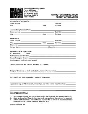Structure Relocation Permit Application