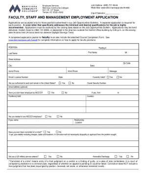 Maricopa Community Colleges Employment Application