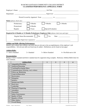 Yearly appraisal performance appraisal form filled sample pdf - Evaluation Procedures - Rancho Santiago Community College District