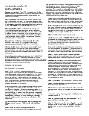 Maryland Bay Restoration Fee Return Form BRF-1