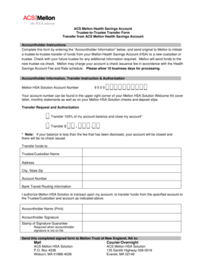 ACS Mellon Health Savings Account Transfer Form