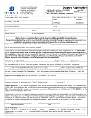 Phoenix College Degree Application