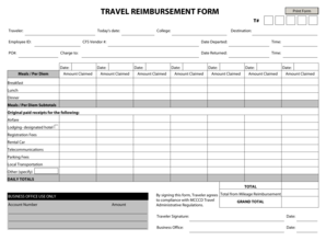 Travel Reimbursement Form