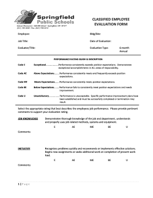 Classified Employee Evaluation Form