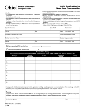 Initial Application for Wage Loss Compensation