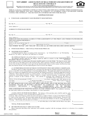 New Jersey Real Estate Contract