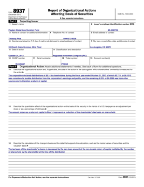IRS Form 8937 Report