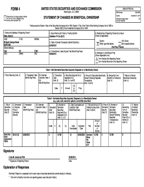 Form 4 Statement of Changes in Beneficial Ownership