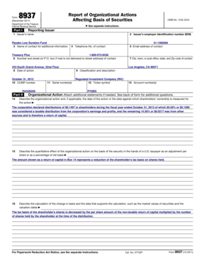 IRS Form 8937 Report