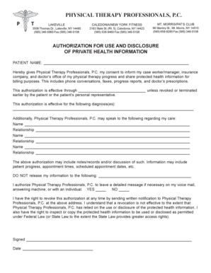 Health Information Authorization Form