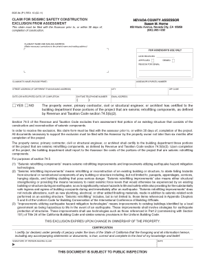 California Seismic Safety Construction Exclusion Claim