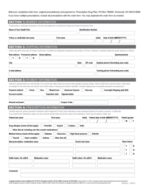Prescription Drug Order Form
