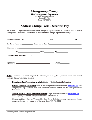 Montgomery County Address Change Form