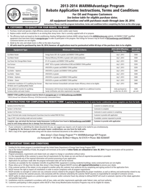 2013-2014 WARMAdvantage Rebate Application