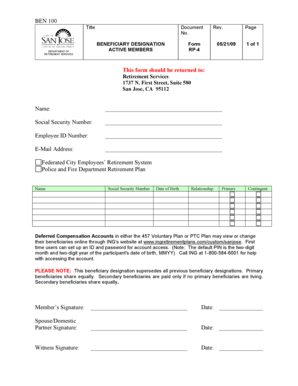 Beneficiary Designation Form