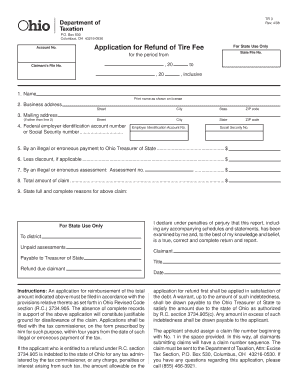 Ohio Tire Fee Refund Application