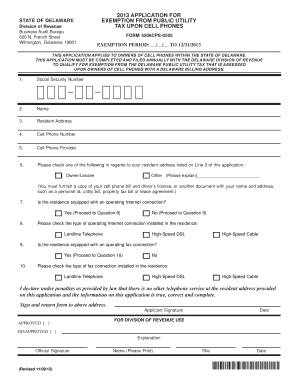 Delaware Cell Phone Tax Exemption Application