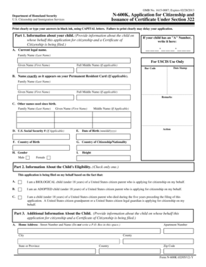 N-600K, Application For Citizenship And Issuance Of - formuPack