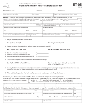 New York State Estate Tax Refund Claim Form ET-95