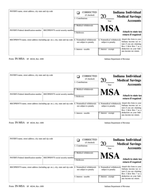 Indiana Medical Savings Account Form