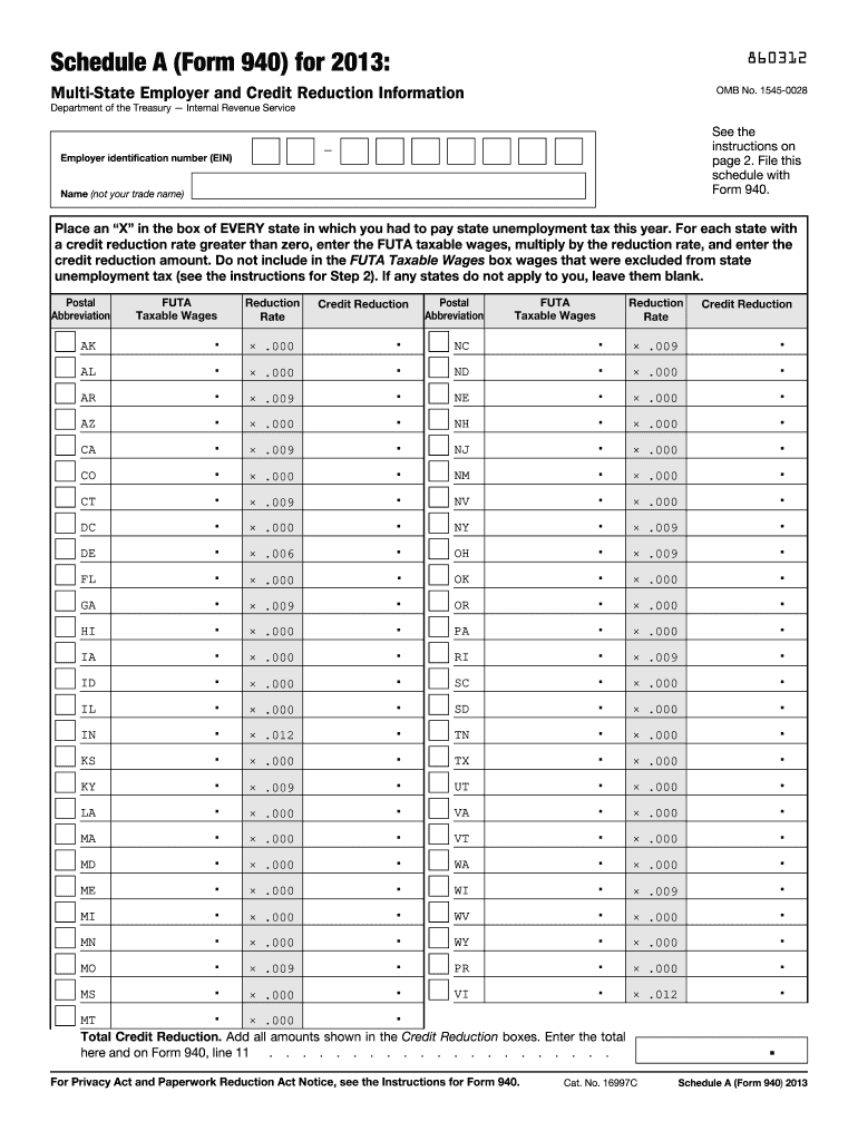 2013 form 940 Preview on Page 1