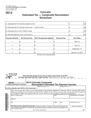 2014 Colorado Composite Nonresident Estimated Tax Payment Voucher