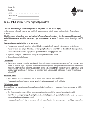 Montana Personal Property Reporting Form