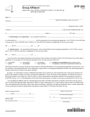 New York Group Affidavit DTF-350