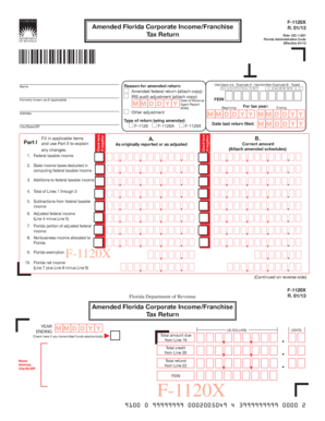 Florida Amended Corporate Income/Franchise Tax Return