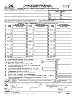 Form 1042 Annual Withholding Tax Return