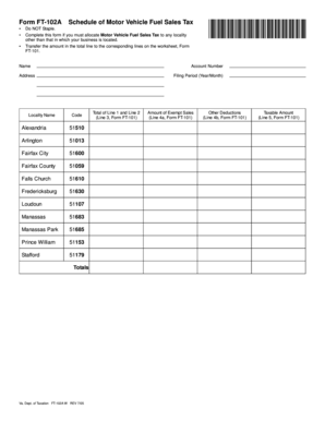 Virginia Motor Vehicle Fuel Sales Tax Allocation Form