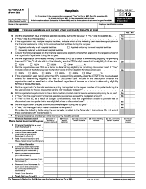 SCHEDULE H (Form 990) 2013