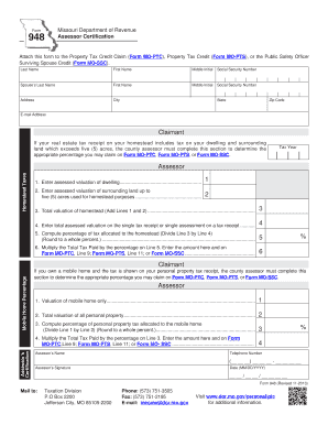 Missouri Assessor Certification Form 948