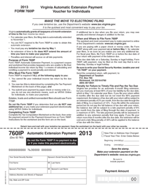 Virginia Form 760IP Automatic Extension Payment