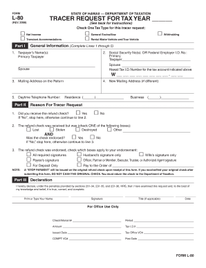 Hawaii L-80 Tracer Request Form