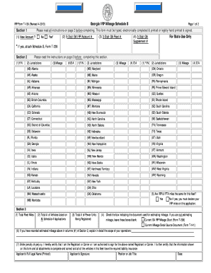 Georgia IRP Mileage Schedule B Form T-139