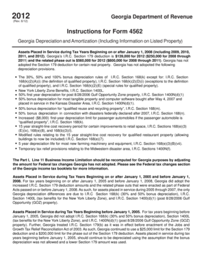 Georgia Form 4562 Depreciation and Amortization