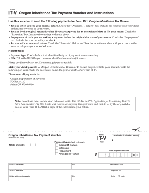Oregon Inheritance Tax Payment Voucher