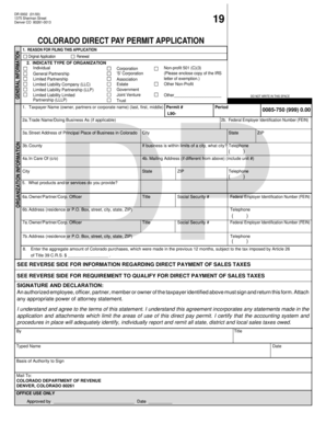 Colorado Direct Pay Permit Application