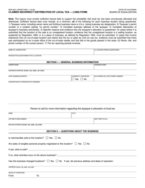 California BOE-549-L Form