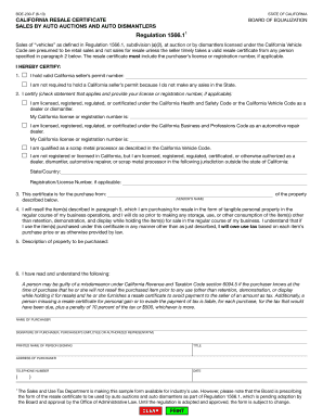 California Resale Certificate