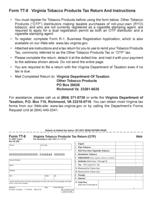 Virginia Tobacco Products Tax Return