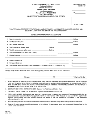 Kansas Liquefied Petroleum Motor Fuel Tax Return