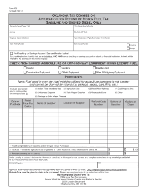 Oklahoma Motor Fuel Tax Refund Application