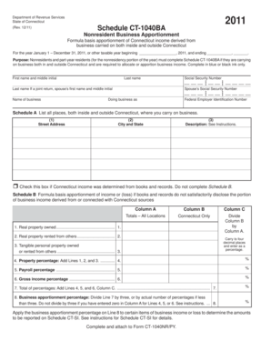 Connecticut Nonresident Business Apportionment Form