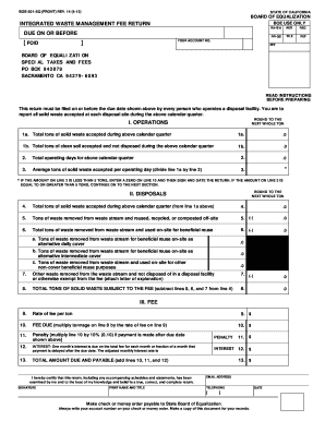 California Integrated Waste Management Fee Return