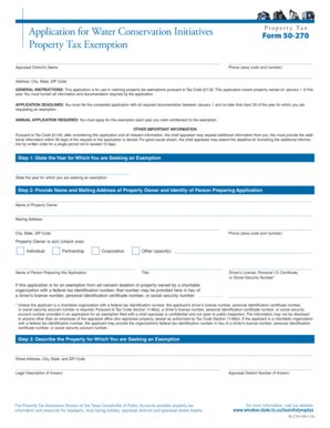 Texas Water Conservation Property Tax Exemption Form 50-270
