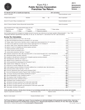 Massachusetts Public Service Corporation Franchise Tax Return