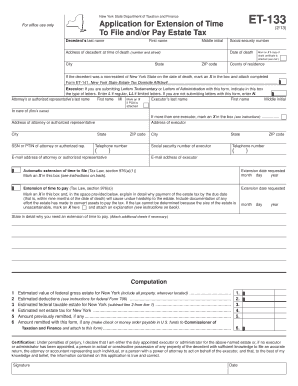 New York Estate Tax Extension Form ET-133