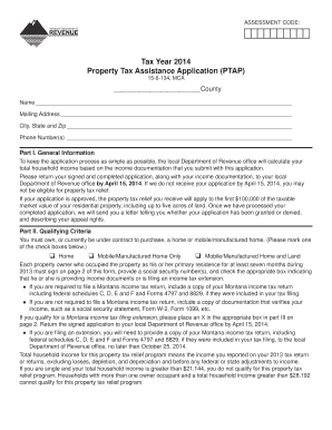 Montana Property Tax Assistance Application